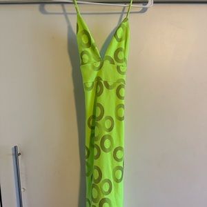Codigo Lime Green Print Dress